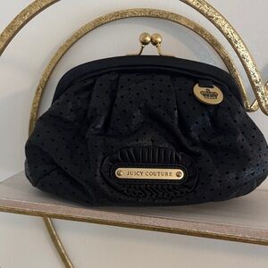 Juicy Couture Black Clutch with Gold Accents
